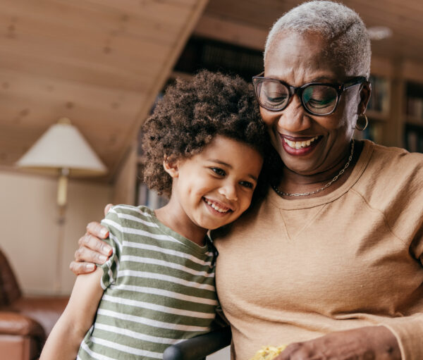 Grandmother and grandson spending time together